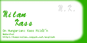 milan kass business card